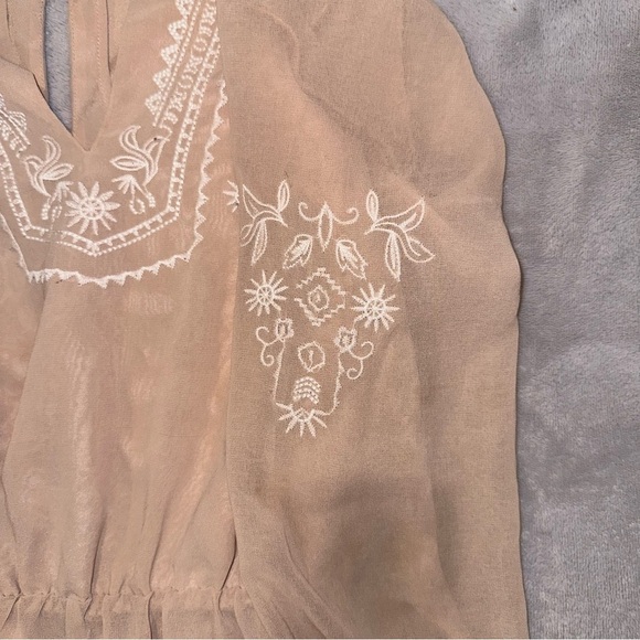 Forever 21 Tan Embroidered Flowy Romper - Picture 9 of 9